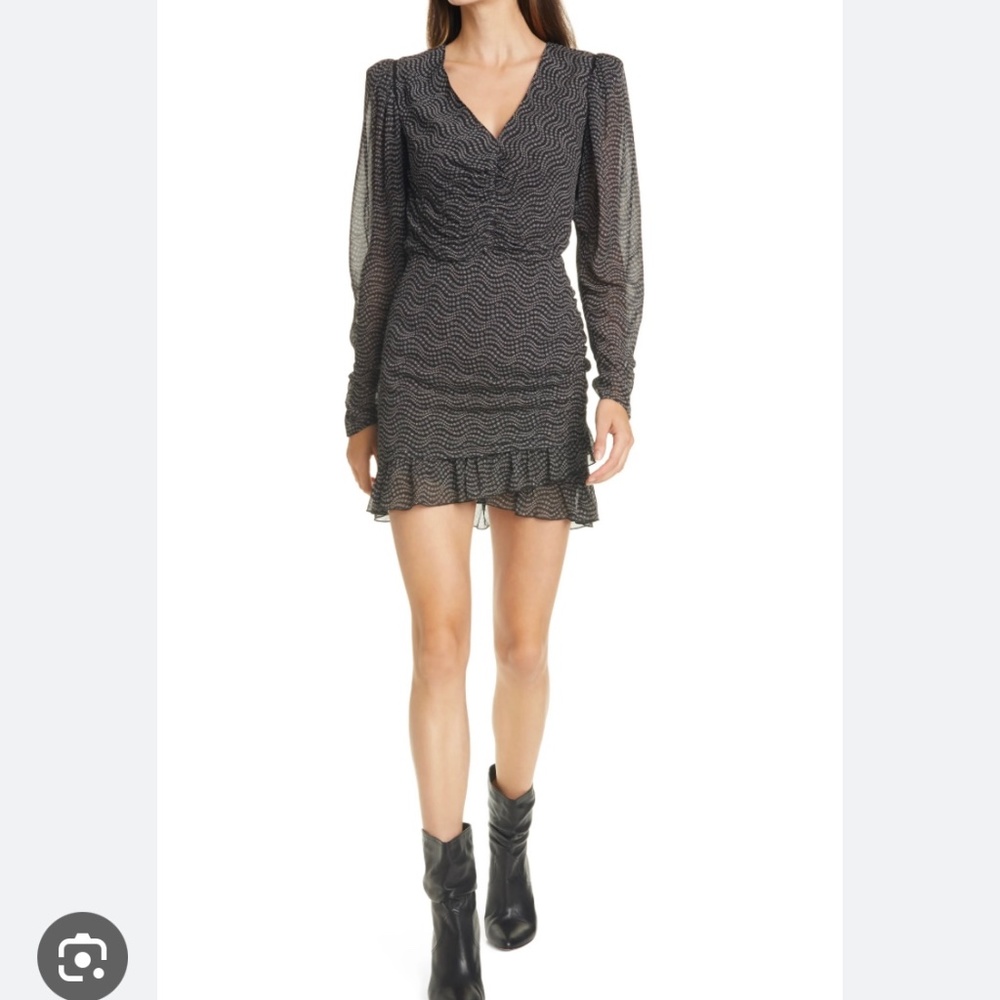 Ba&sh Lady Dress - Little Wrap Front Long Sleeve Dress Noir